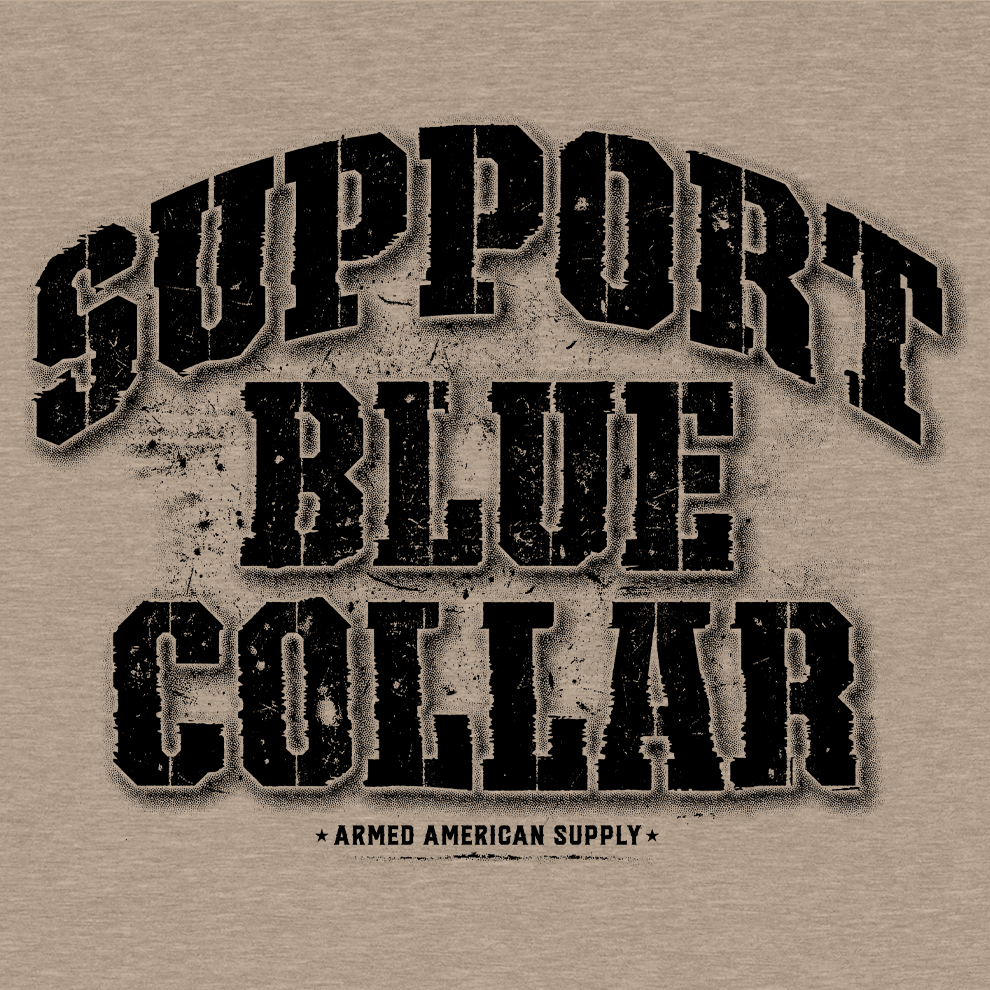 Support Blue Collar - Safety Orange T-Shirt