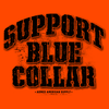 Support blue collar - safety orange t-shirt