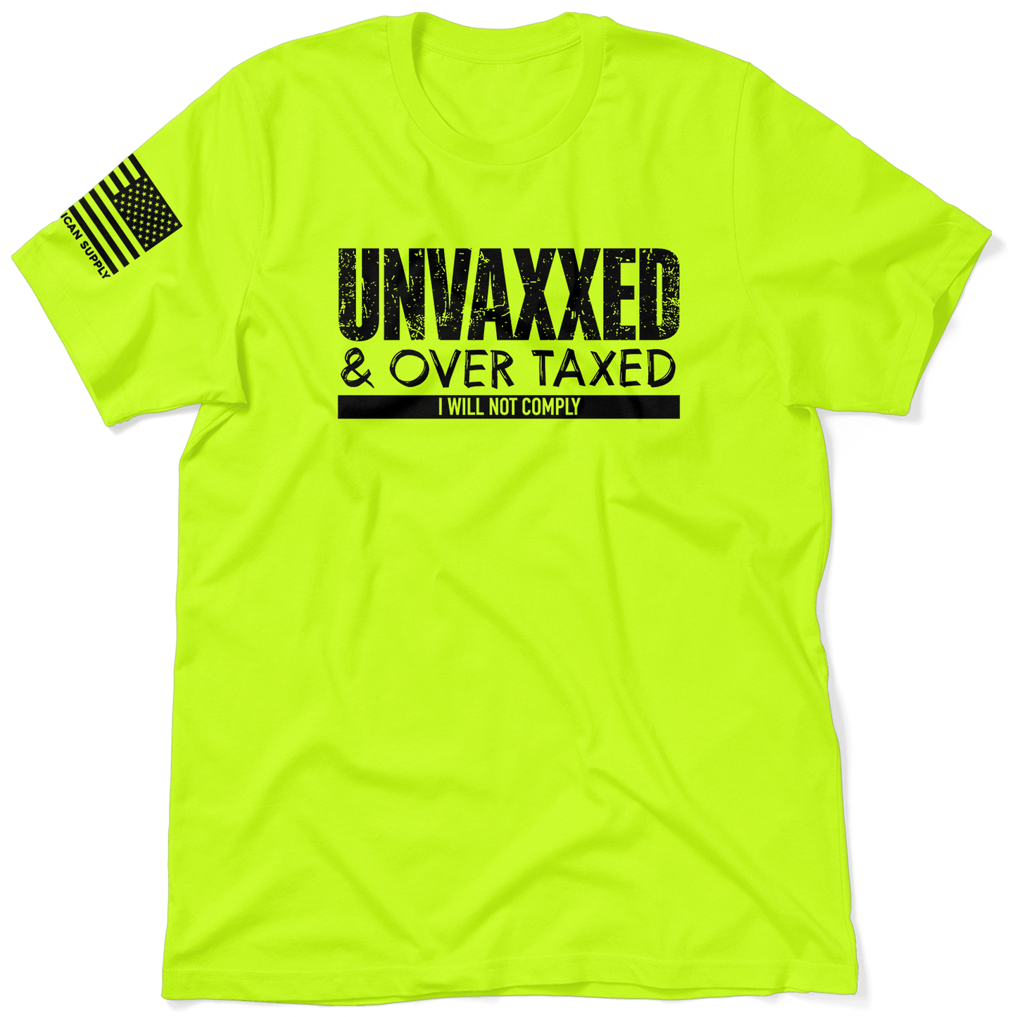 Over Taxxed - Safety Yellow Hi - Vis T-Shirt - Armed American Supply