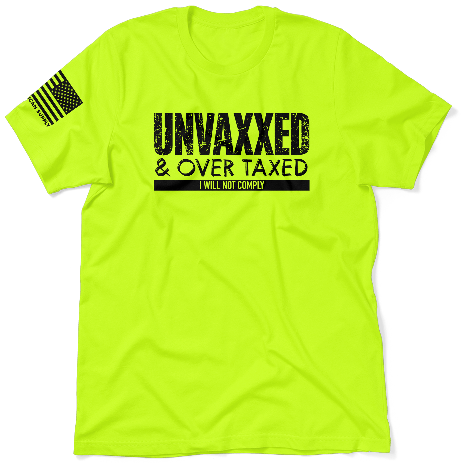 Over Taxxed - Safety Yellow Hi - Vis T-Shirt - Armed American Supply