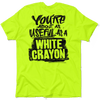 White crayon - safety yellow pocket t-shirt