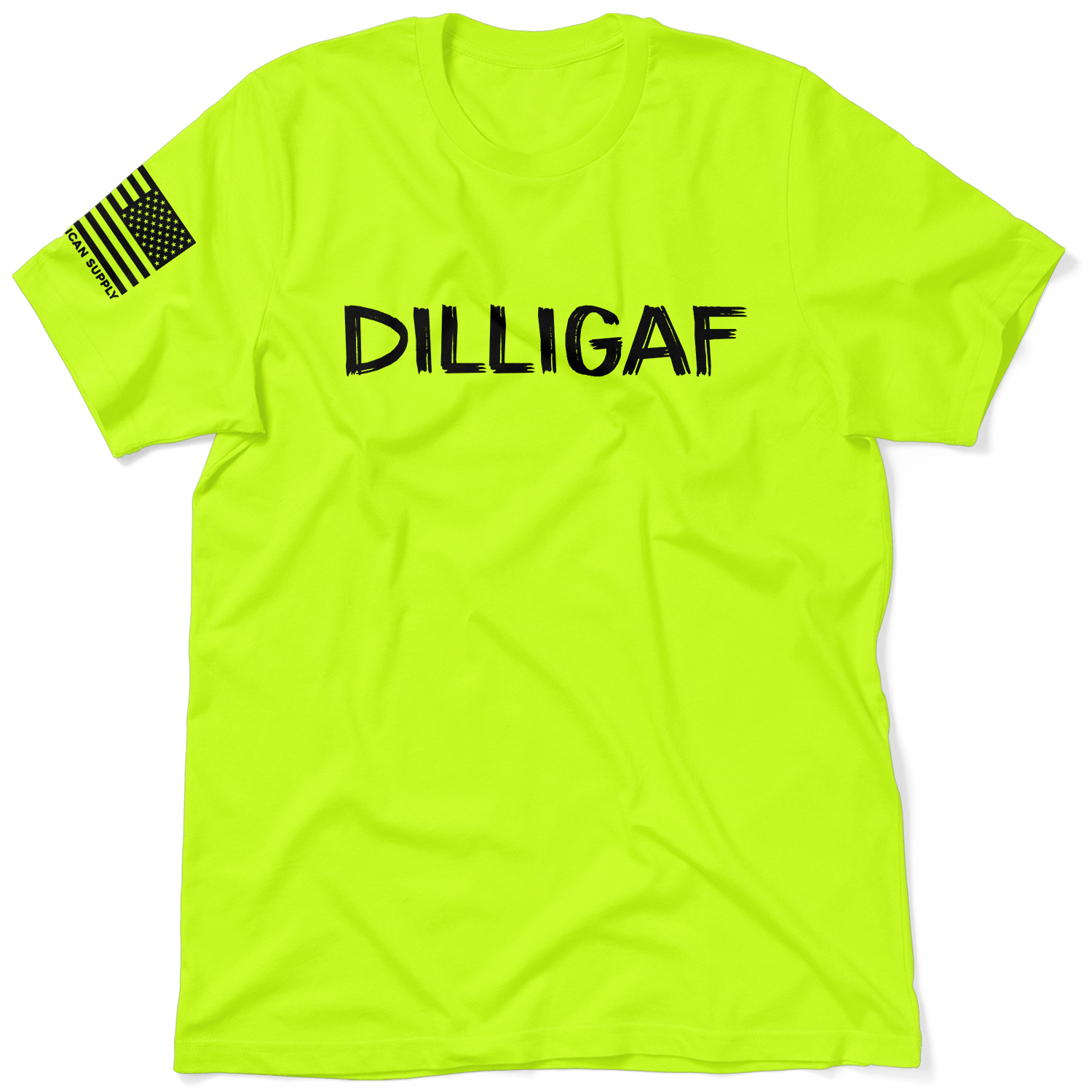 DILLIGAF - Safety Yellow T-Shirt - Armed American Supply