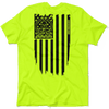 Molon labe ghost flag - safety yellow pocket t-shirt