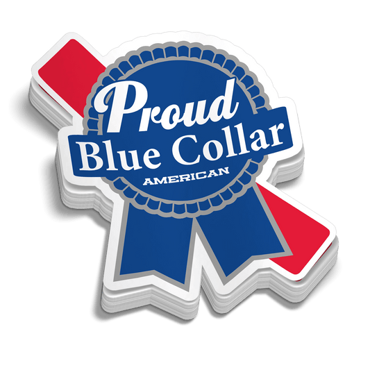 Proud Blue Collar 5 Inch Decal - Armed American Supply