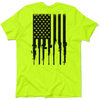 Rifle flag - safety yellow pocket t-shirt