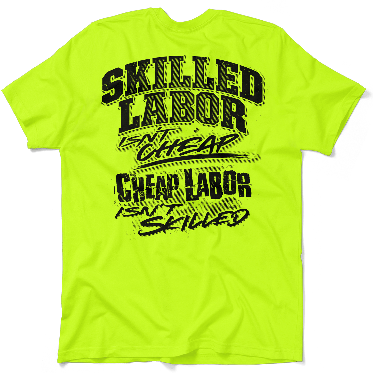 Skilled Labor - Safety Yellow Pocket T-Shirt - Armed American Supply