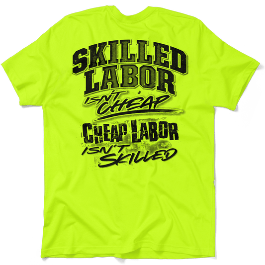 Skilled Labor - Safety Yellow Pocket T-Shirt - Armed American Supply