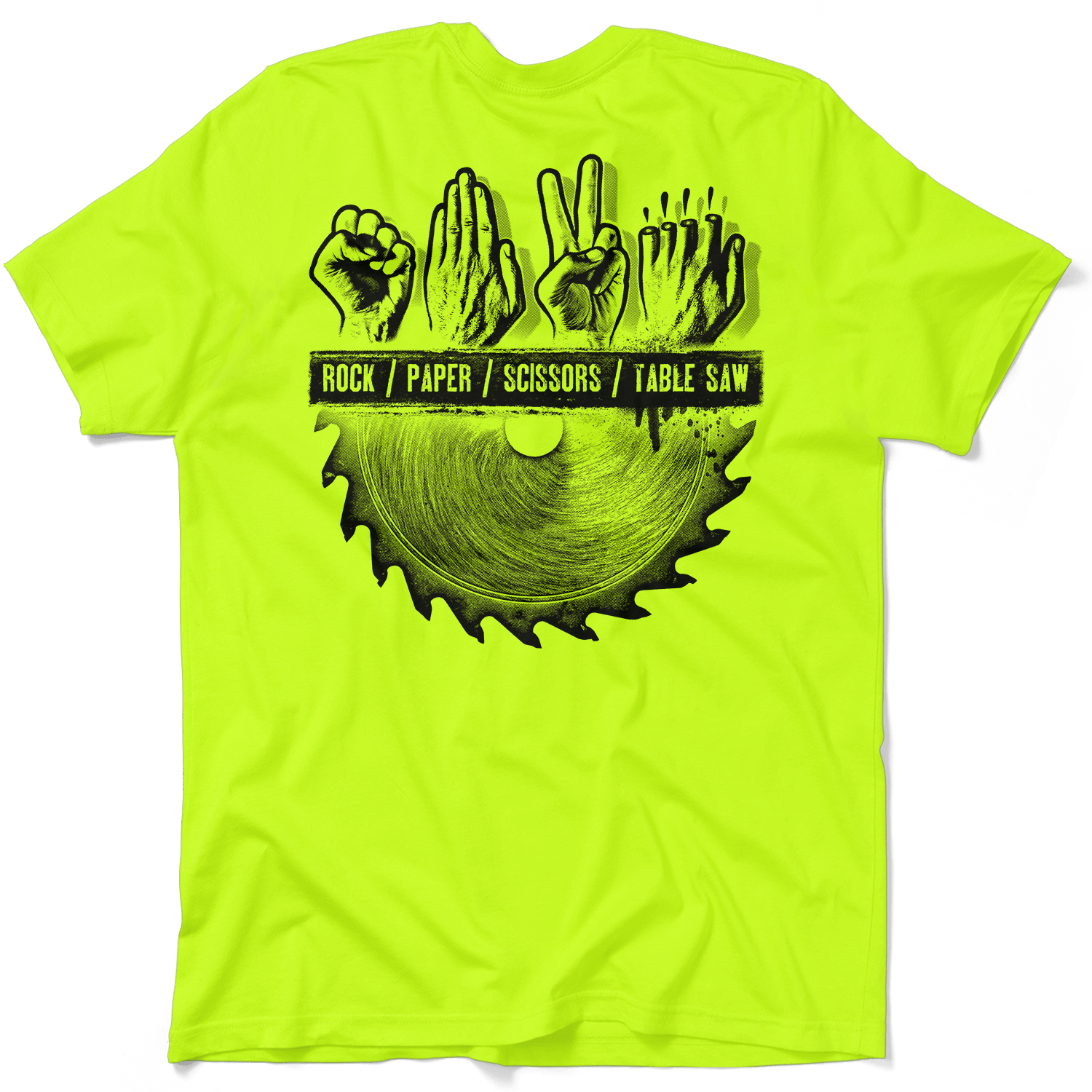 Table Saw - Safety Yellow T-Shirt - Armed American Supply