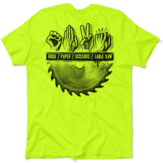 Table Saw - Safety Yellow T-Shirt - Armed American Supply