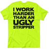 Work harder - safety yellow pocket t-shirt