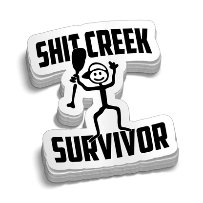 Sh*t Creek Survivor (3 Pack) Hard Hat Printed Sticker (size: 2 Sh*t Creek Survivor (3 Pack) Hard Hat Printed Sticker (size: 2