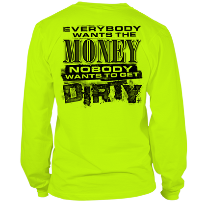 Dirty - Long Sleeve Safety Hi-Vis T-Shirt