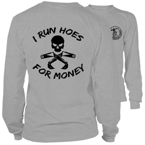 I Run Hoes - Long Sleeve Heather Gray T-Shirt