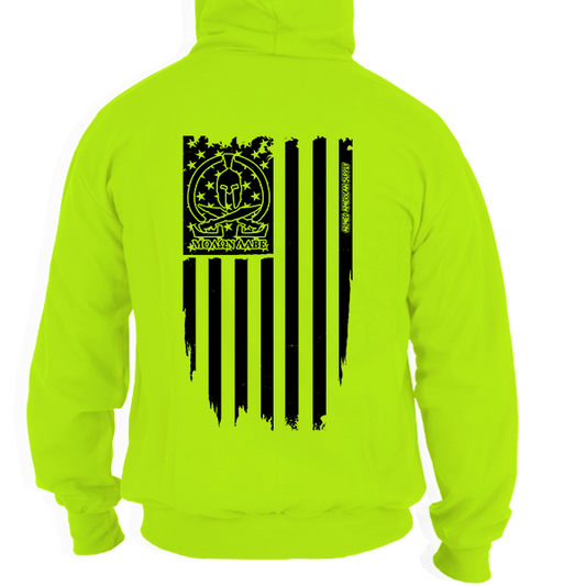 Molon Labe Ghost Flag - Hi-Vis Hoodie