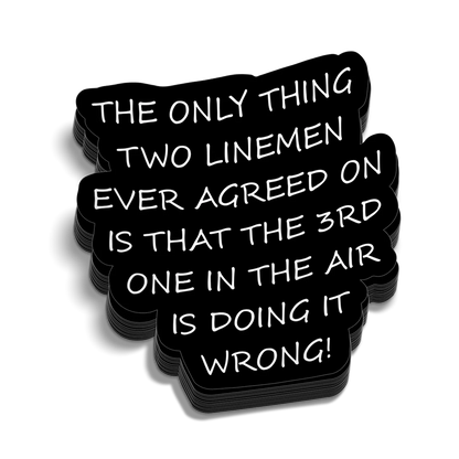 Two Linemen Hard Hat Decal