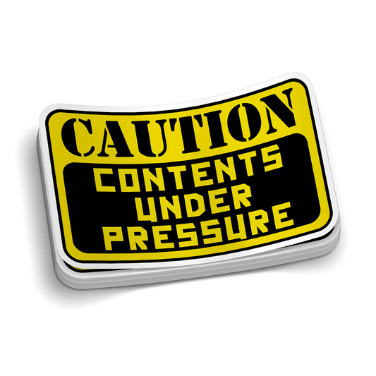 Contents Under Pressure Hard Hat Decal - Armed American Supply
