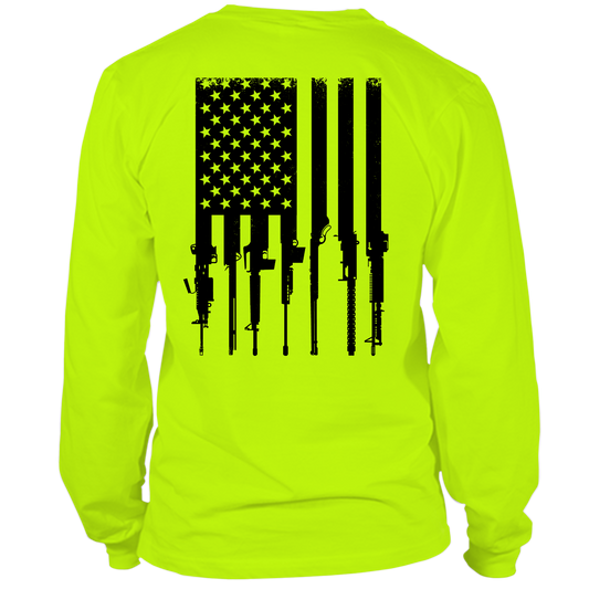 Rifle Flag - Long Sleeve Hi-Vis T-Shirt