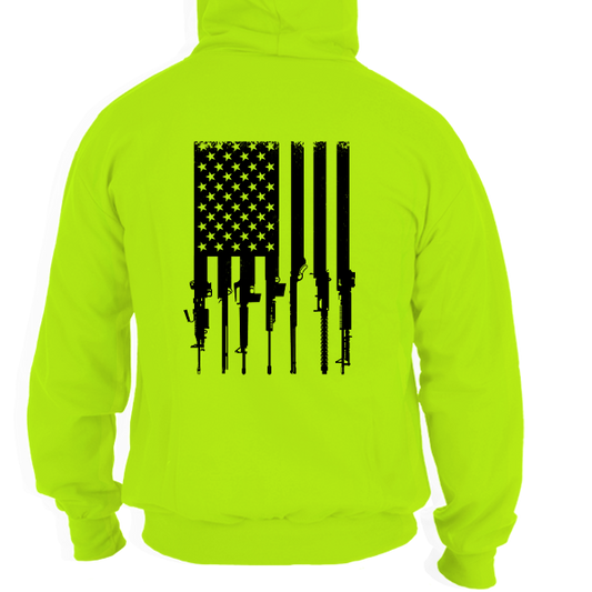 Rifle Flag - Safety Yellow Hi Vis Hoodie