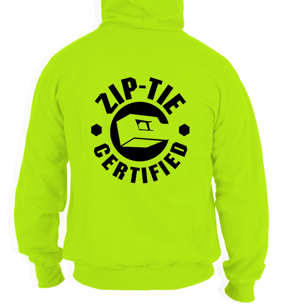 Zip Tie - Safety Yellow Hi - Vis Hoodie - Armed American Supply