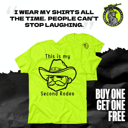 My Second Rodeo - Safety Yellow Pocket T-Shirt - Armed American Supply