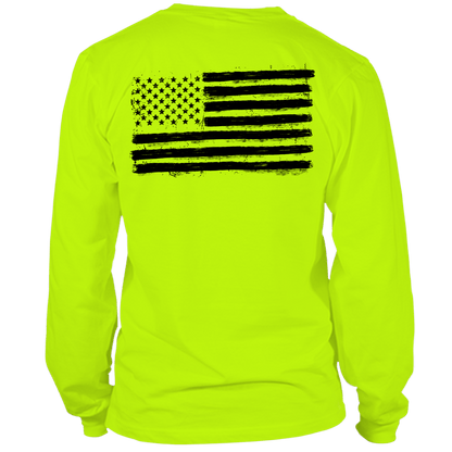 Old Glory - Long Sleeve Safety Yellow Hi - Vis T-Shirt - Armed American Supply