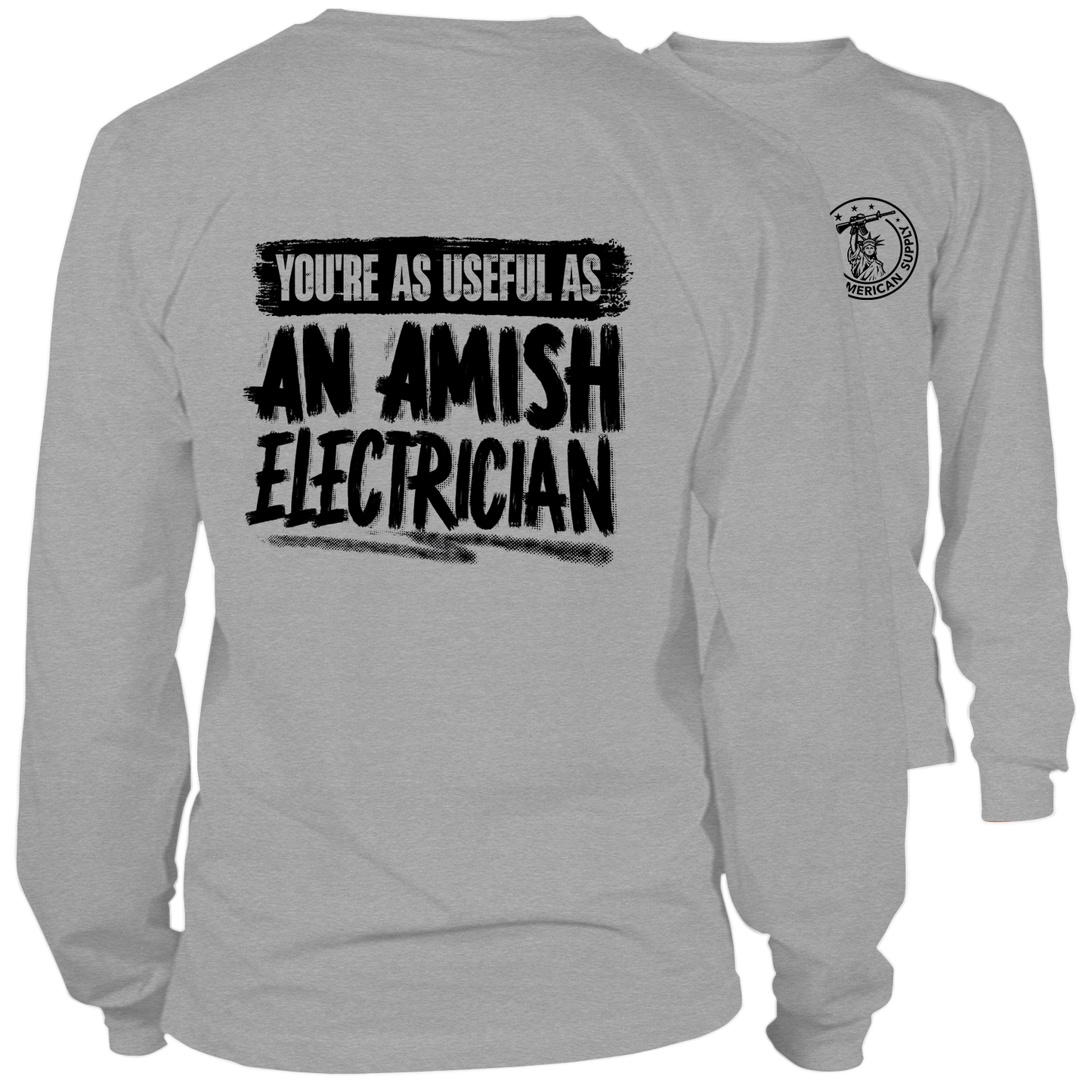 Amish Electrician - Long Sleeve Safety Yellow Hi-Vis T-Shirt