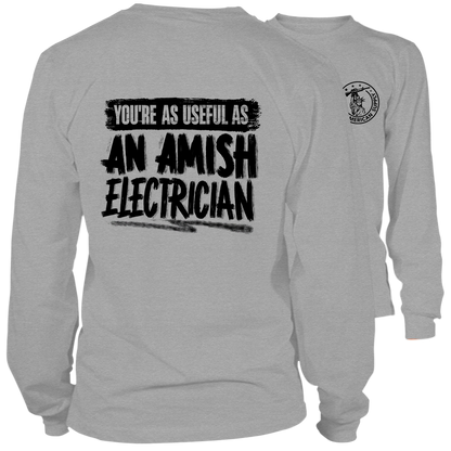 Amish Electrician - Long Sleeve Safety Yellow Hi-Vis T-Shirt