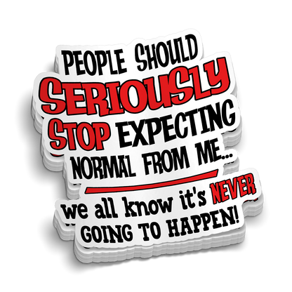 Expecting Normal Hard Hat Decal