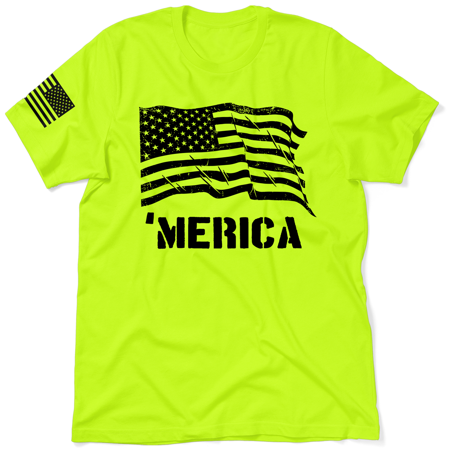 Merica - Safety Yellow T-Shirt