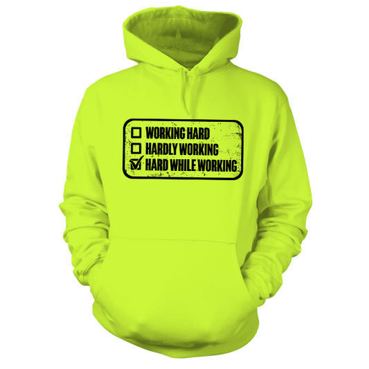 Working Hard - Safety Yellow Hoodie