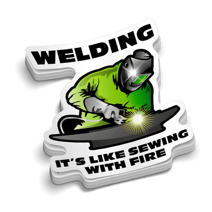 Sewing With Fire - Hard Hat Decal - Armed American Supply