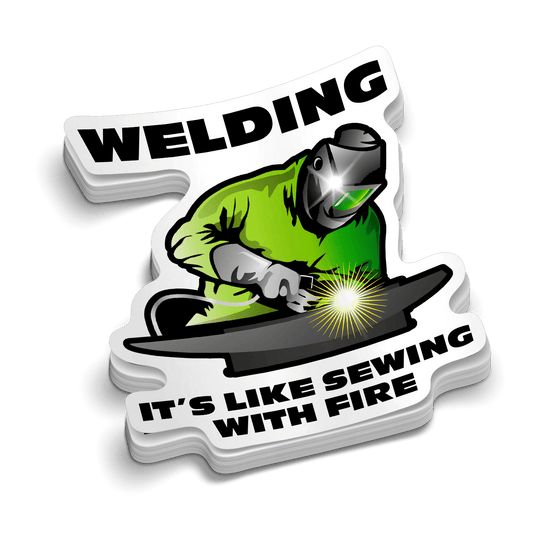 Sewing With Fire - Hard Hat Decal - Armed American Supply