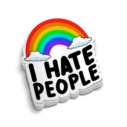 I Hate People - Hard Hat Decal