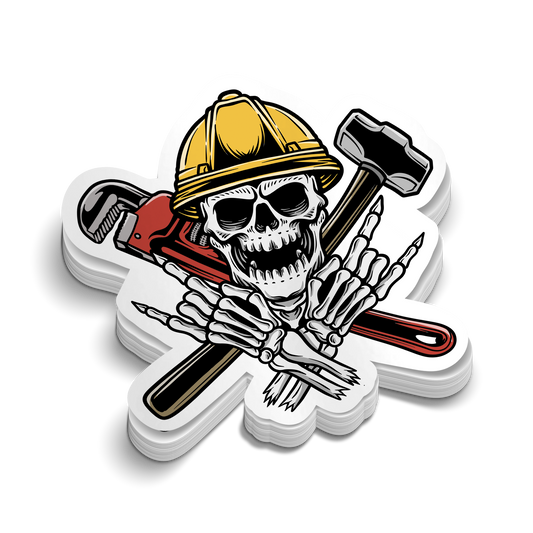 Construction Skeleton - Hard Hat Decal