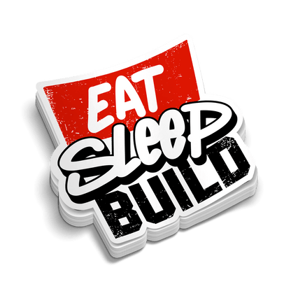 Eat Sleep Build - Hard Hat Decal - Armed American Supply