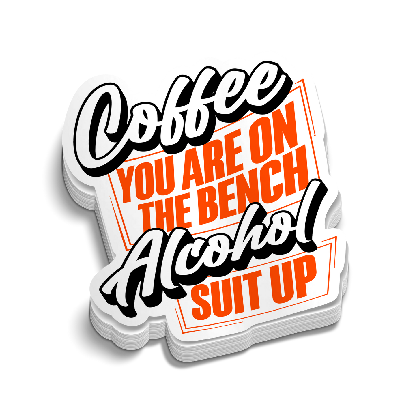 Coffee On Bench - Hard Hat Decal