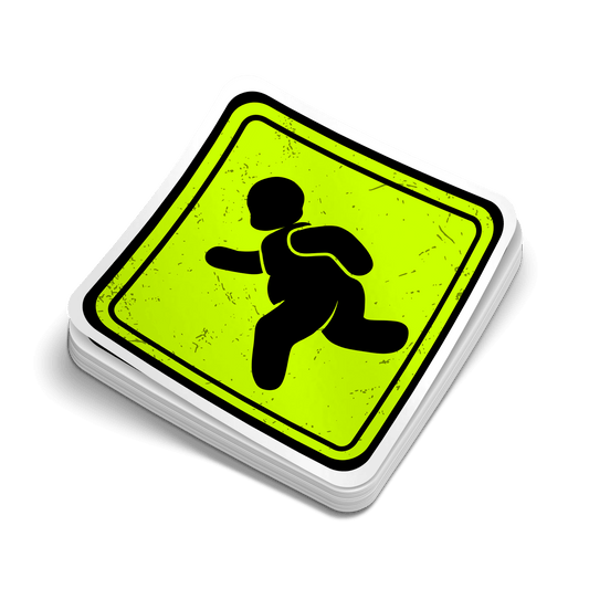 Fat Guy Crossing - Hard Hat Decal - Armed American Supply
