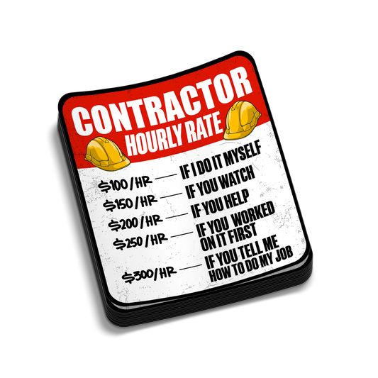Contractor Rate - Hard Hat Decal
