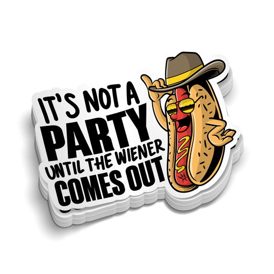 Not Party Weiner - Hard Hat Decal