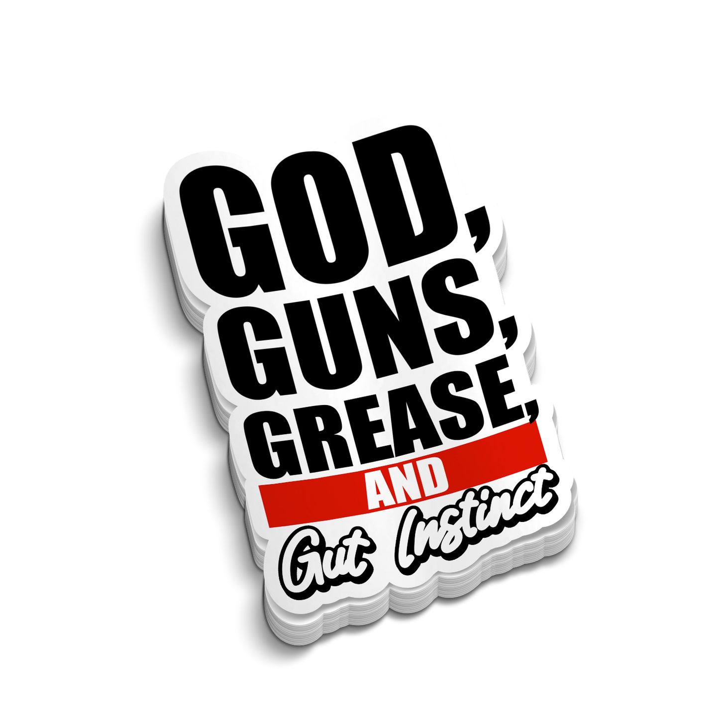 God and Guns - Hard Hat Decal