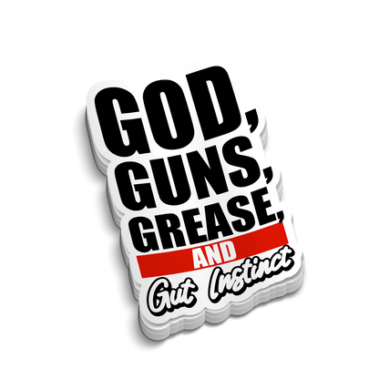 God and Guns - Hard Hat Decal