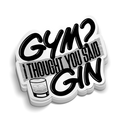 Gym or Gin? - Hard Hat Decal