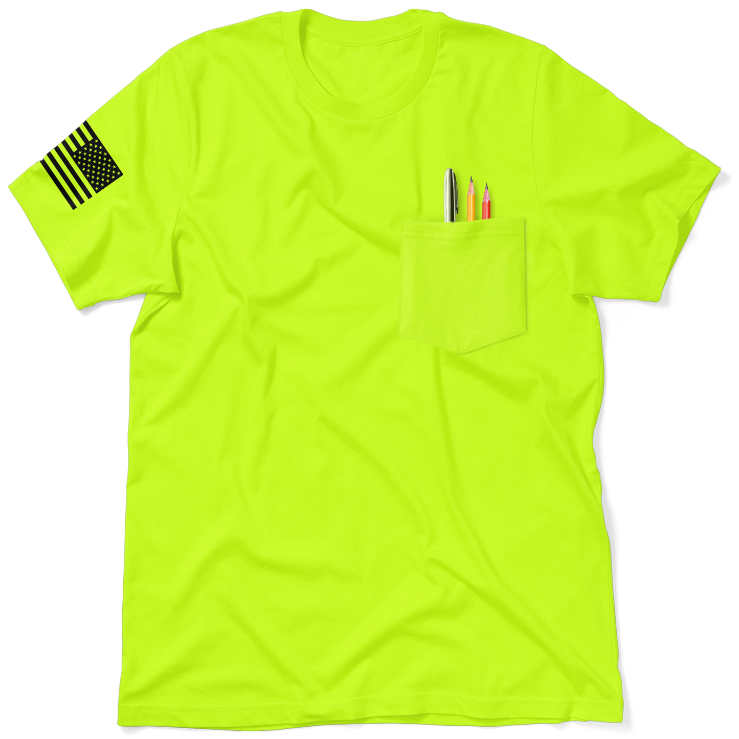 Violence - Safety Yellow Pocket T-Shirt