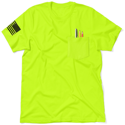 Violence - Safety Yellow Pocket T-Shirt