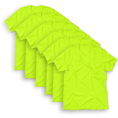 AAS Basics - 6 - Pack Safety Yellow Hi - Vis Work Shirt - Armed American Supply