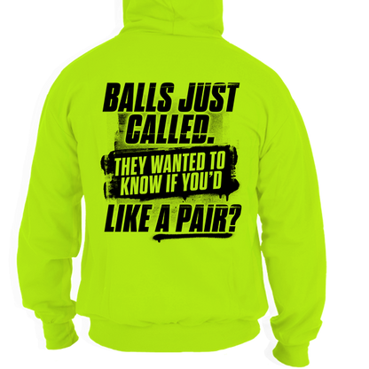 Balls - Hi-Vis Yellow Hoodie