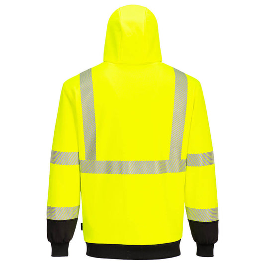 Hi Vis Contrast Zipped Hoodie