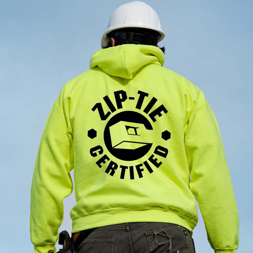 Zip Tie - Safety Yellow Hi - Vis Hoodie - Armed American Supply