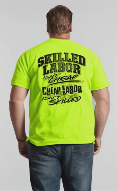 Skilled Labor - Safety Yellow Pocket T-Shirt